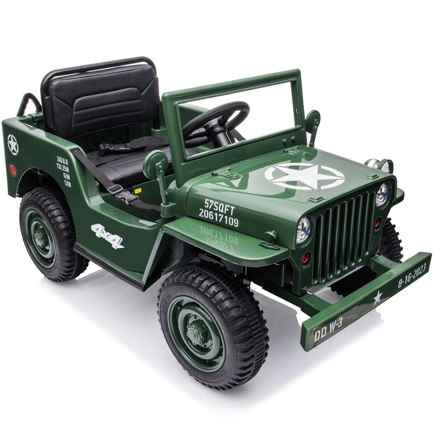 12V Kids Ride On Toy Car with Parent Remote Control, Electric Ride on Truck with Shock Absorption Four-Wheel and Seat belts, Electric Car with Storage Space, LED, Music for Kids Ages 3-6, Green