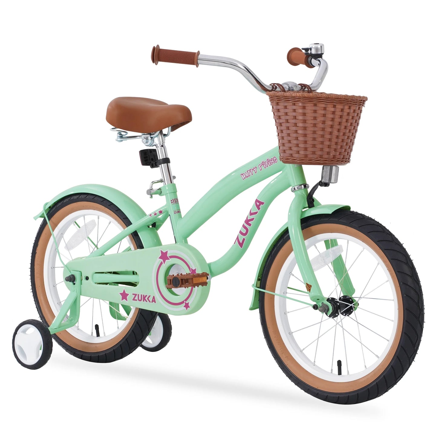 16" Kids Bike, Girls Bike With Training Wheels & Basket, Kids Bicycle With Adjustable Seat/Handlebar, Bikes With Anti-Skid Tires, Kids' Bicycles for Girls Boys 4-7 Years