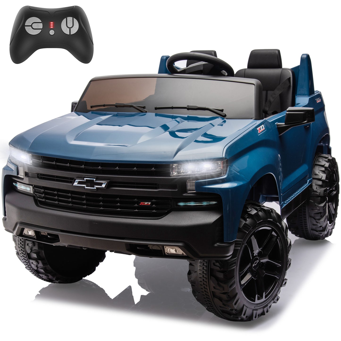 24V Chevy Silverado Ride On Truck, Real 2-Seater Kids' Electric Vehicles Battery Powered with HIGH Speed Mode (5 MPH) & Parent Remote Control, Storage Space, LED Lights, for Boys Girls 3-8, Pink