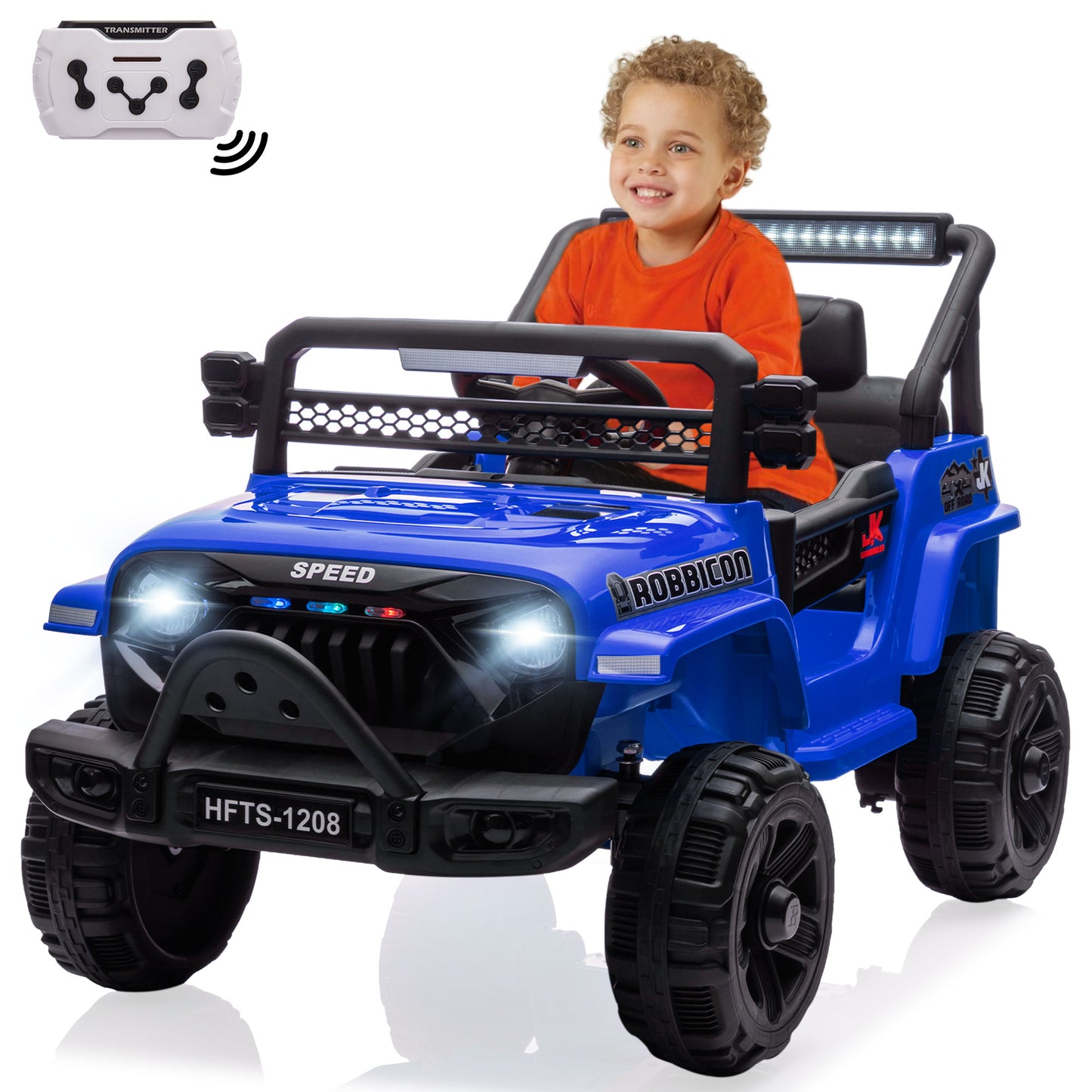 12V Kids Ride on Toys Cars with Parents Control, Toddler Electric Ride on Truck Car with Early Education Function, Riding Toy with 4 Wheel Suspension, MP3, USB, Electric Vehicle for Aged 3+