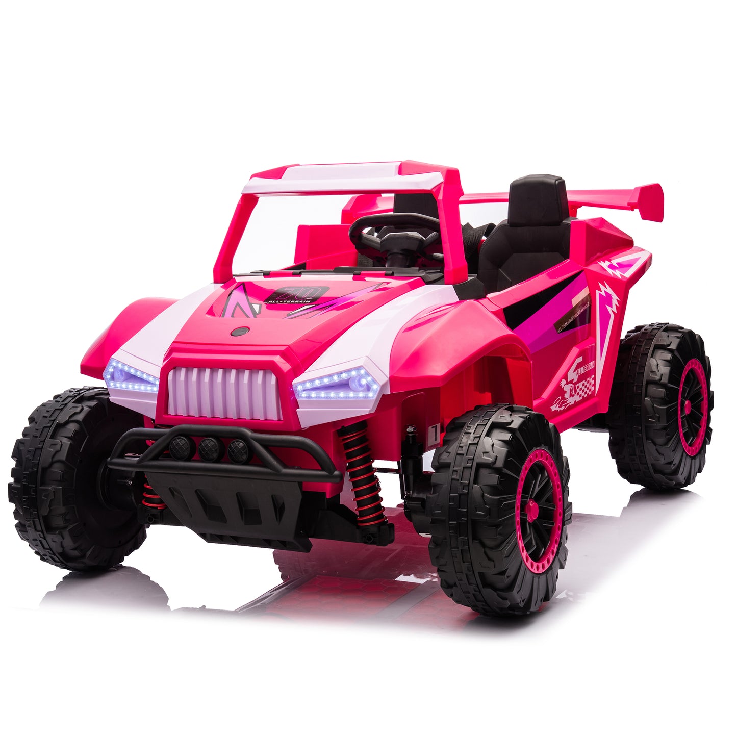 24V 2 Seater Kids Ride on Car Toy with Parents Control, Ride on Toys for Toddler with 4 Wheel Suspension Design, Kids Electric Car with Lamplight, Bluetooth, USB/TF, Ride on UTV for Aged 3-8, Black