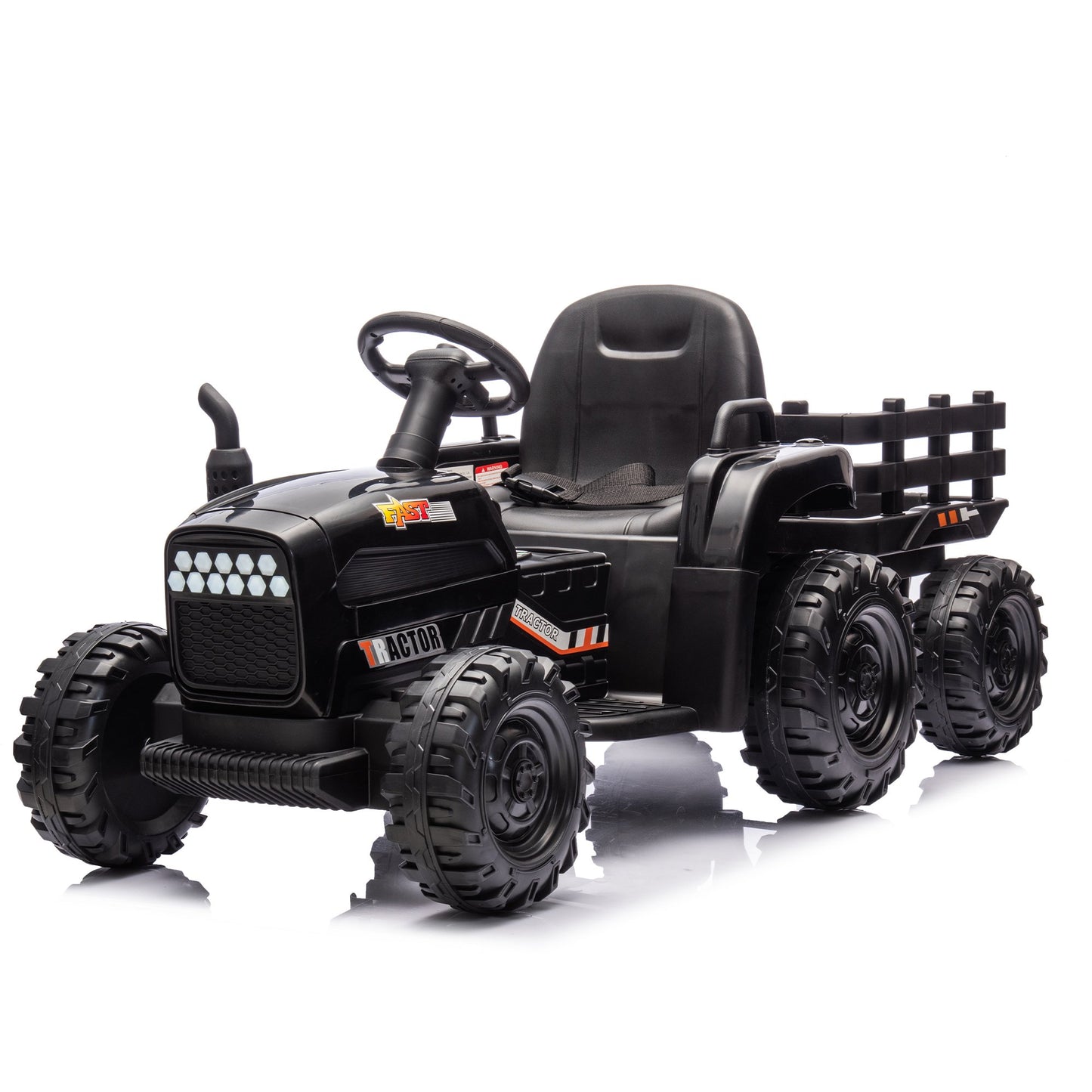 24V Kids Ride on Toys Cars with Parental Remote, 3 Speed Toddler Ride on Tractor with Trailer, Kids' Electric Vehicle Car with MP3, Bluetooth, Battery Powered Riding Toys for Boys Aged 3-6