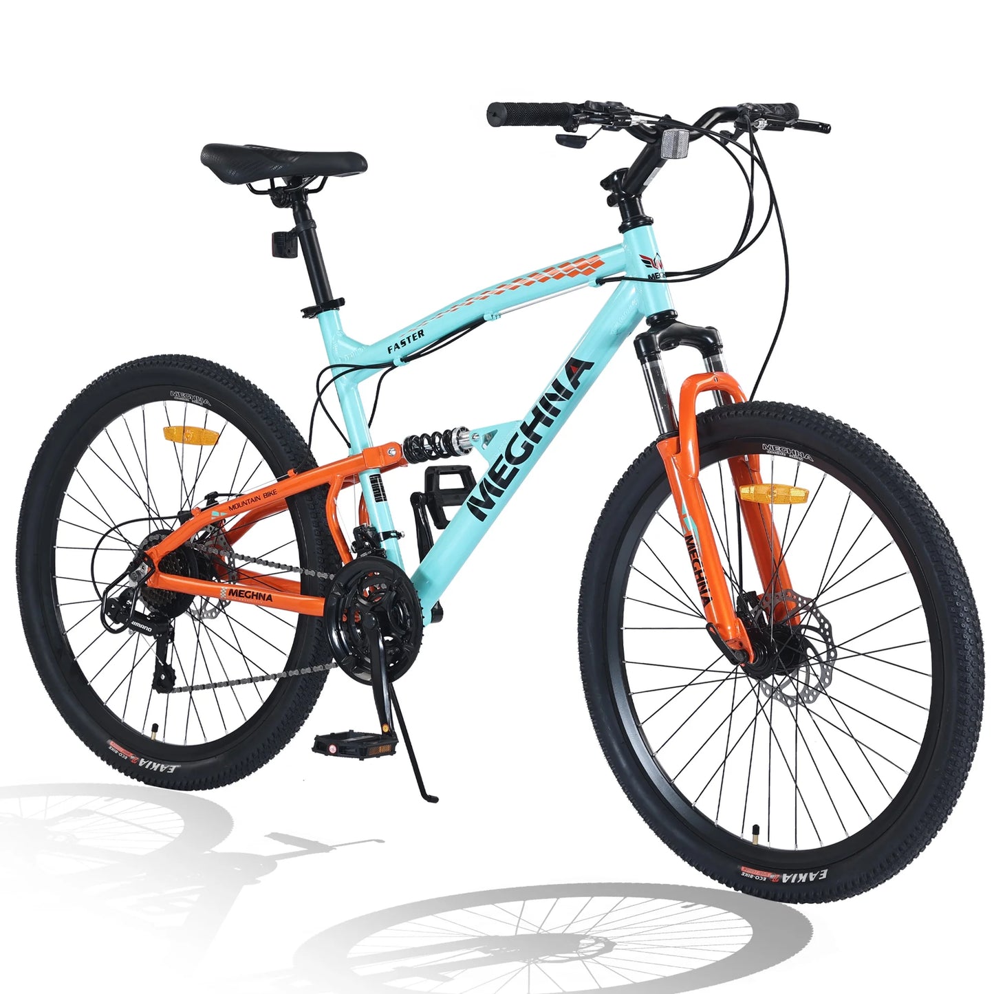 26" Mountain Bike, 21 Speed Bikes for Adults With Dual Suspension, Soak Up Bumps, Adult Bike With Double Disc Brakes, Mountain Bikes With All-Terrain Tire, Lightweight Bicycle for Men Women