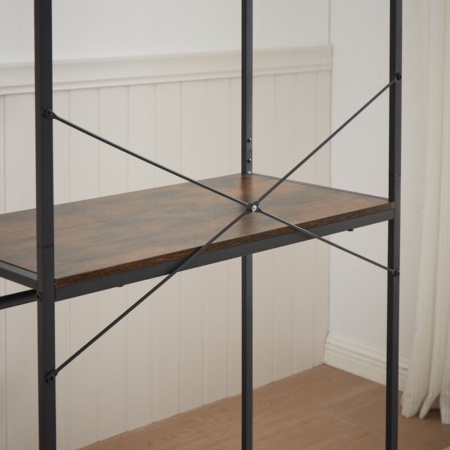 Triple 5 Tier Bookshelf, Bookcase with 15 Open Display Shelves, Wide Book Shelf Book Case for Home & Office & Bedroom, Furniture Dark Gray