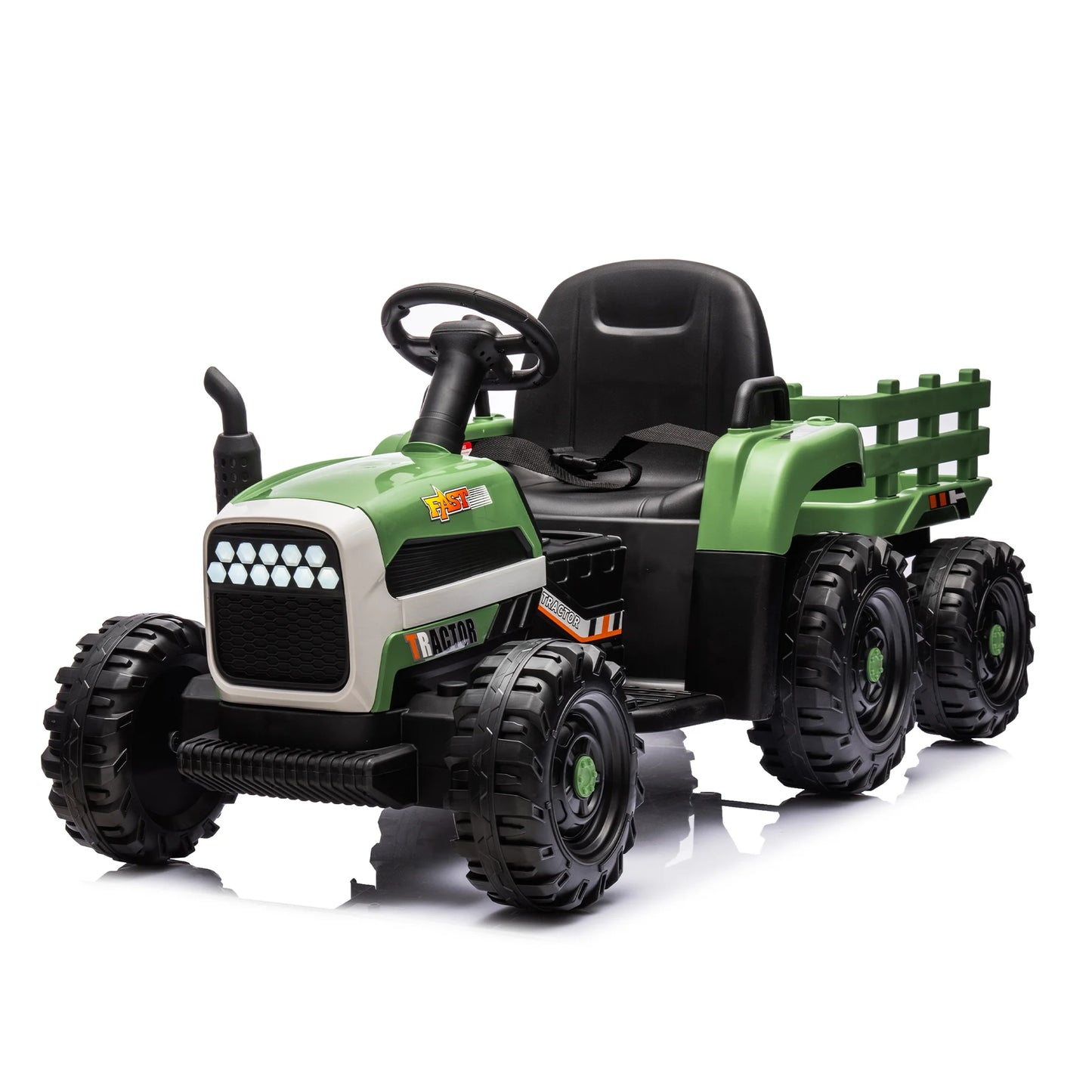 24V Kids Ride on Toys Cars with Parental Remote, 3 Speed Toddler Ride on Tractor with Trailer, Kids' Electric Vehicle Car with MP3, Bluetooth, Battery Powered Riding Toys for Boys Aged 3-6