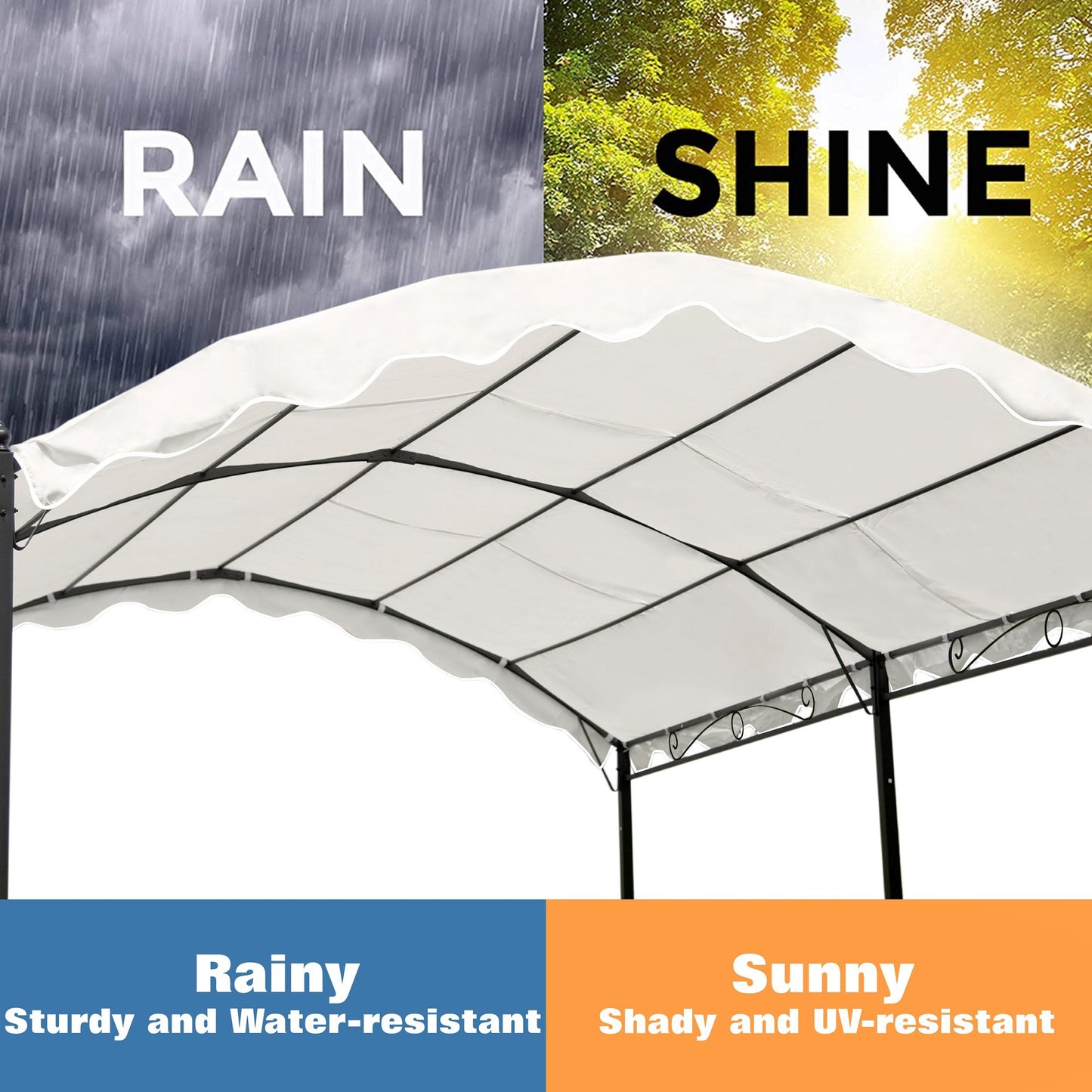 13x10 FT Carport Shelter Garage Tent, CASEMIOL Carport Heavy Duty Car Canopy with Included Anchor Kit, Portable Outdoor Storage Shelter for Patio, Backyard, Lawns, Parties, White