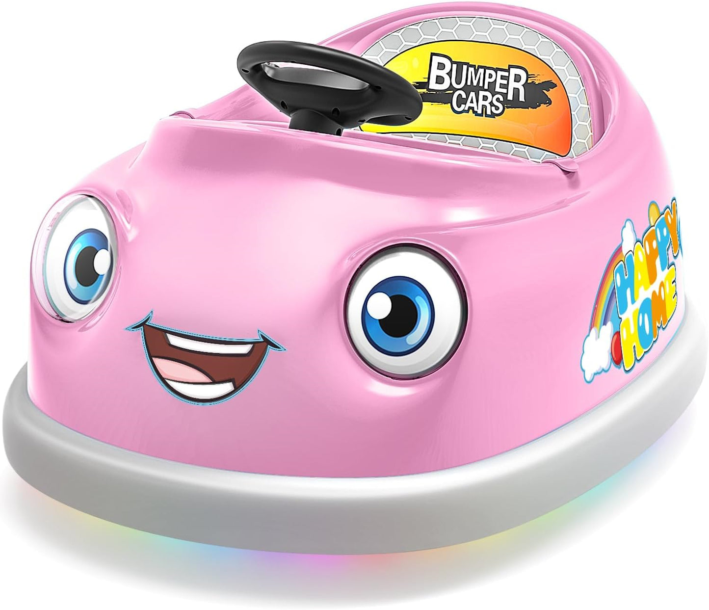 CASEMIOL 12V Bumper Car, Electric Ride On Bumper Car for Kids & Toddlers 1.5-6 Years Old, 3-Speed Baby Bumping Toy Cars with Remote and Self-Drive, LED Lights & 360 Degree Spin, Sound