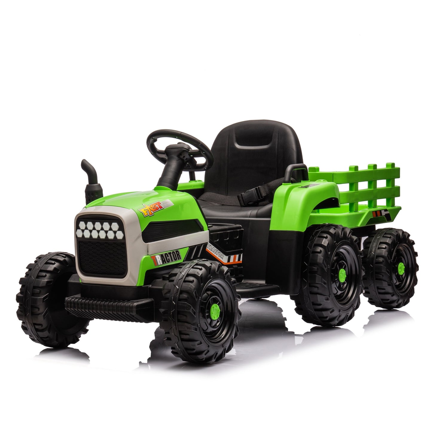 24V Kids Ride on Toys Cars with Parental Remote, 3 Speed Toddler Ride on Tractor with Trailer, Kids' Electric Vehicle Car with MP3, Bluetooth, Battery Powered Riding Toys for Boys Aged 3-6
