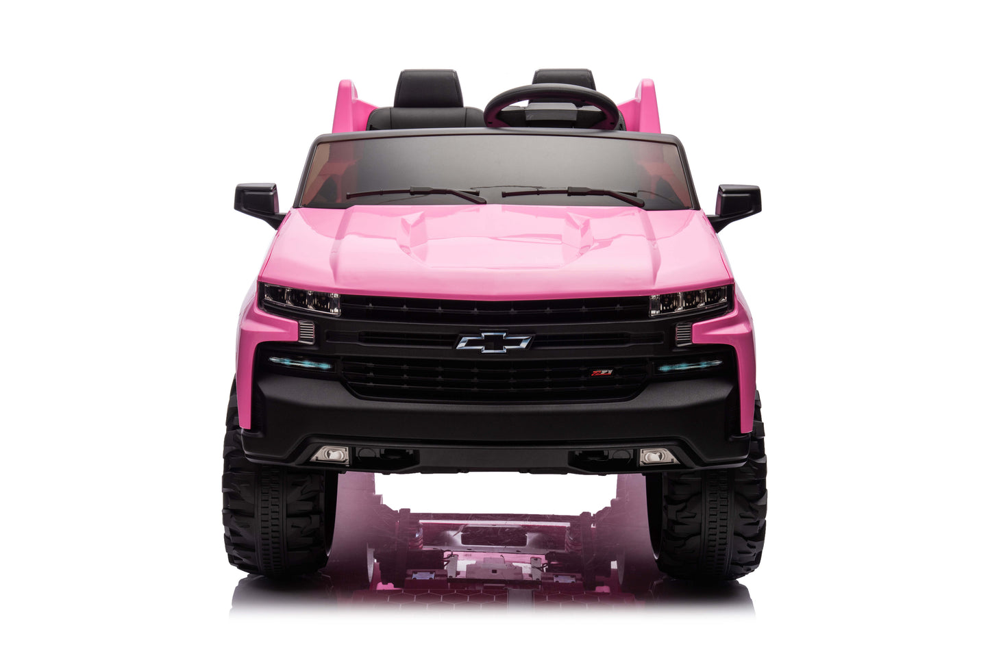 24V Chevy Silverado Ride On Truck, Real 2-Seater Kids' Electric Vehicles Battery Powered with HIGH Speed Mode (5 MPH) & Parent Remote Control, Storage Space, LED Lights, for Boys Girls 3-8, White