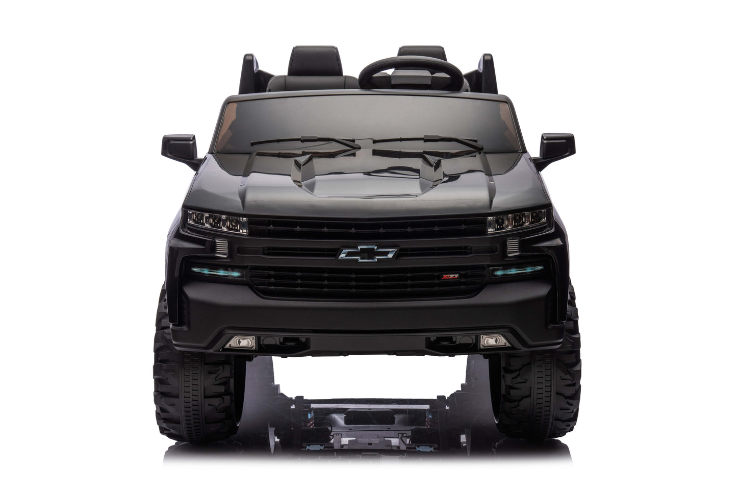 24V Chevy Silverado Ride On Truck, Real 2-Seater Kids' Electric Vehicles Battery Powered with HIGH Speed Mode (5 MPH) & Parent Remote Control, Storage Space, LED Lights, for Boys Girls 3-8, White