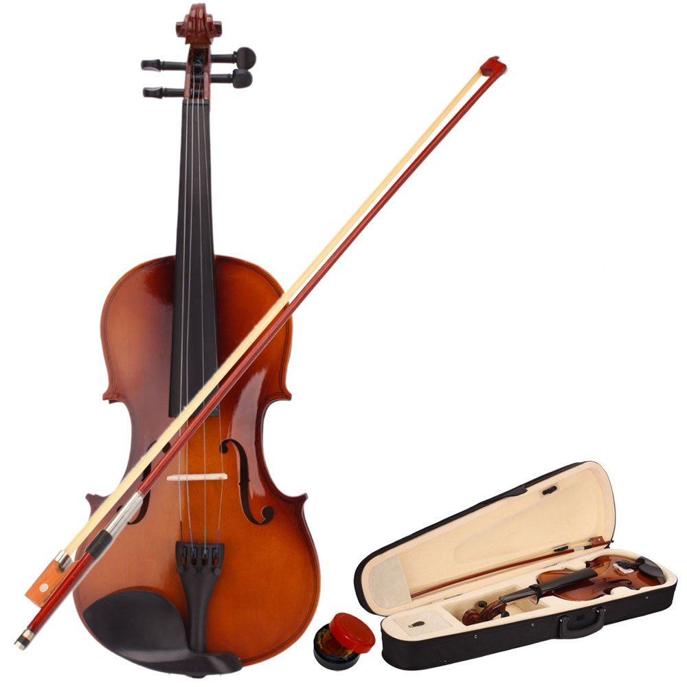 IMKHK 4/4 Acoustic Violin Case Bow Rosin Natural