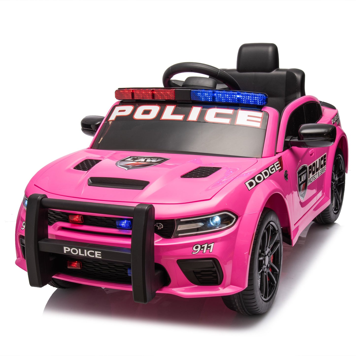 12V Dodge Charger Kids Ride on Toys Cars with Parents Remote Control, Toddler Ride on Police Car with Alarm Light, 3 Speed Kids' Electric Vehicle Car, Battery Powered Car for Girls Aged 3-8