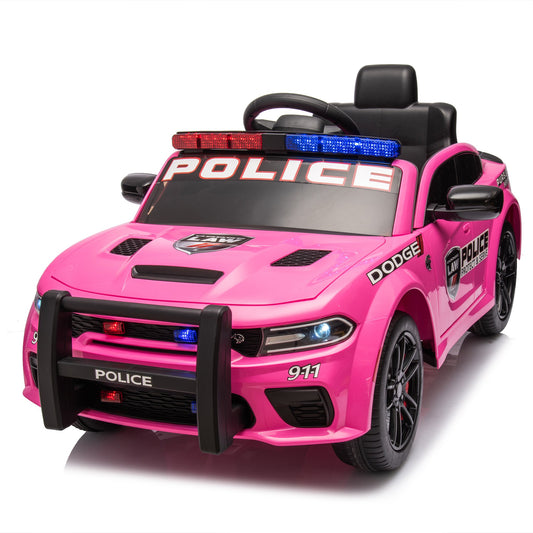 12V Dodge Charger Kids Ride on Toys Cars with Parents Remote Control, Toddler Ride on Police Car with Alarm Light, 3 Speed Kids' Electric Vehicle Car, Battery Powered Car for Girls Aged 3-8