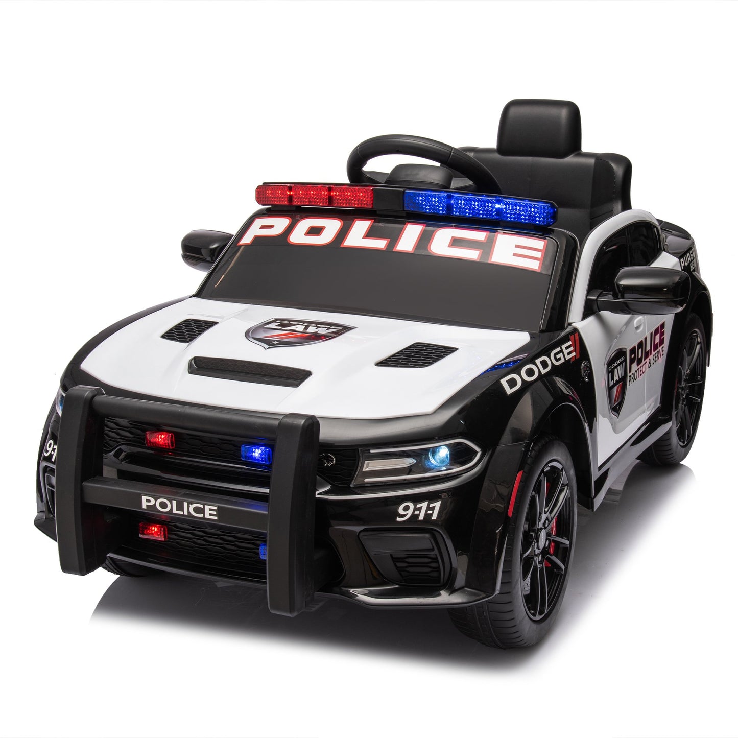 12V Dodge Charger Kids Ride on Toys Cars with Parents Remote Control, Toddler Ride on Police Car with Alarm Light, 3 Speed Kids' Electric Vehicle Car, Battery Powered Car for Girls Aged 3-8