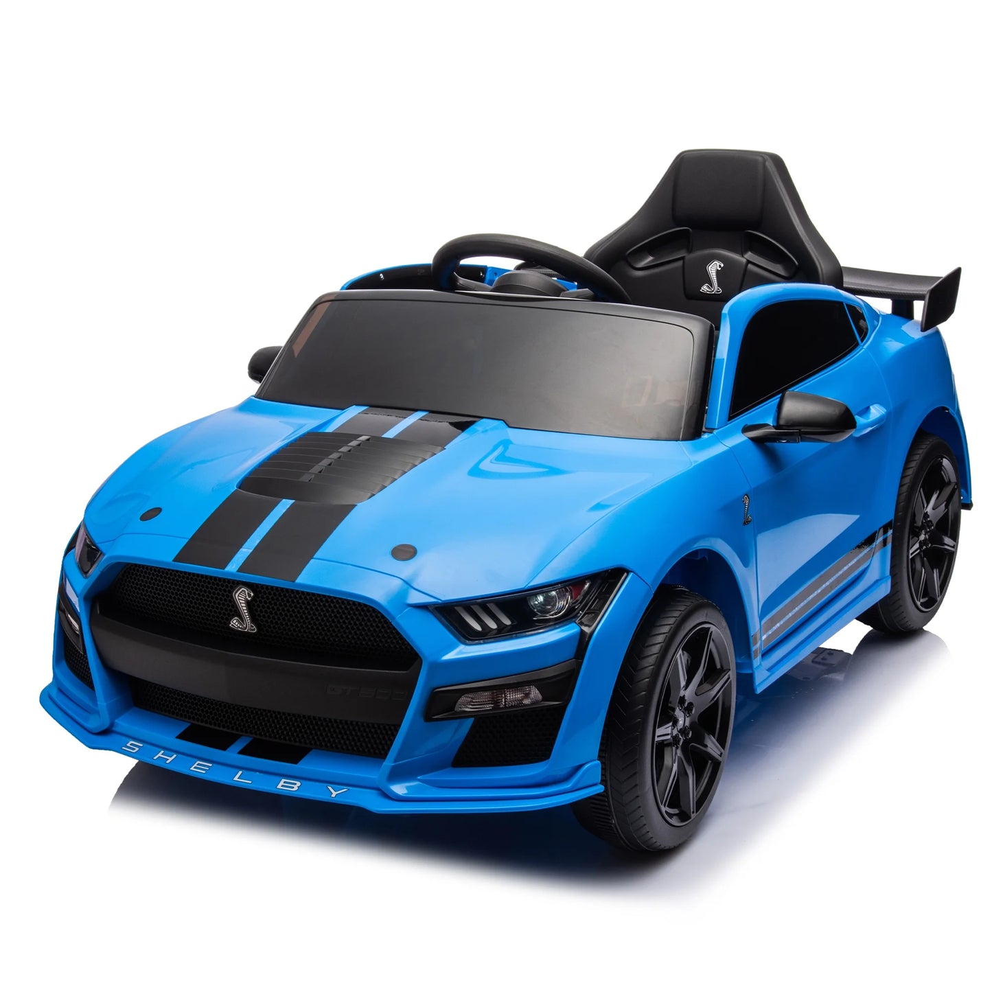 12V Ride on Toys Cars for Kids with Remote Control 3 Speeds, Ford Mustang Shelby GT500 Toddler Ride on Toys, Electric Vehicle with LED Lights, Radio, AUX/USB MP3 Music, Safe Belt for Age3+