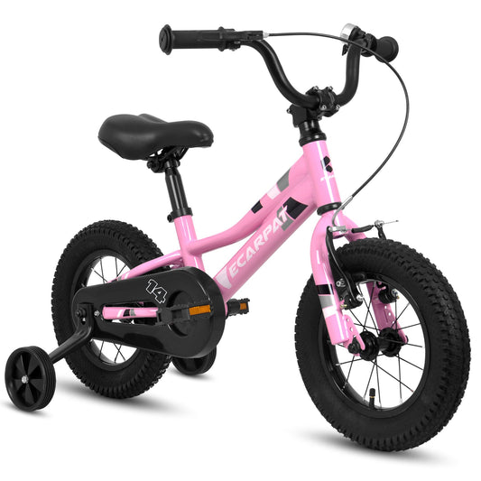 14" Kids' Bicycles, Kids Bike with Training Wheels, Boys Bike with Front V Brake and Coaster Brake, Kids Lightweight Bikes with Adjustable Seat, Toddler Cycle Bike for 2-4 Years