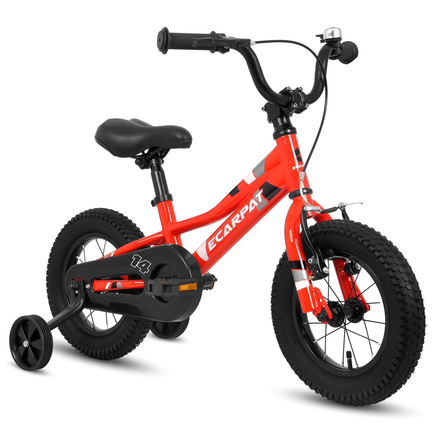 14" Kids' Bicycles, Kids Bike with Training Wheels, Boys Bike with Front V Brake and Coaster Brake, Kids Lightweight Bikes with Adjustable Seat, Toddler Cycle Bike for 2-4 Years