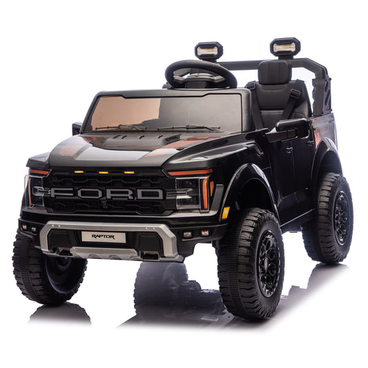 24V Ride On Toys for Big Kids 2 Seater, Ford F150 Electric Car for Kids, Battery Powered Kids Ride On Car to Drive, Toddler Car with Bluetooth LED Light for Boys Girls 3-8