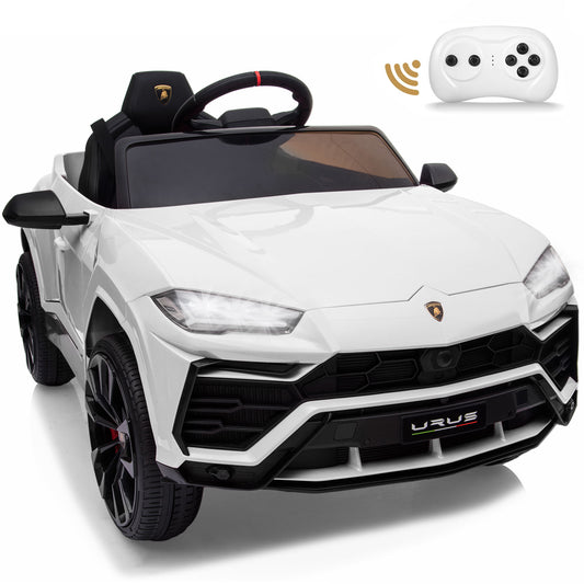 Lamborghini Urus Ride on Toys, 12V Kids' Electric Vehicles w/Parent Remote Control, Horn, Radio, Port, AUX, Spring Suspension, Opening Door, LED Light - Battery Powered Cars Pink