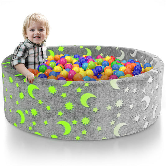 CASEMIOL Large Ball Pit, Glow Ball Pit for Babies Indoor Playground Quipment, Foam Ball Pit Playroom Essentials, One Year old Girl&Boys Birthday Gifts