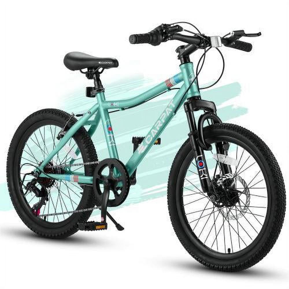 20" Kids' Bicycles, 7 Speed Kids Mountain Bike with Grip Shift, Kids Bikes with Rear Derailleur, Kids Lightweight Bikes with Front Disc Brake, Rear V-brake, Teenager Cycle Bikes for Boys Girls