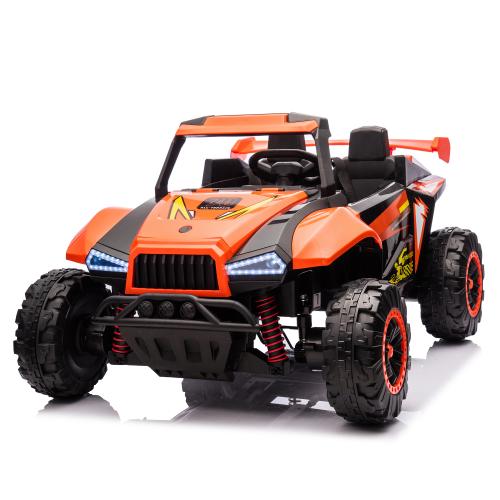 24V 2 Seater Kids Ride on Car Toy with Parents Control, Ride on Toys for Toddler with 4 Wheel Suspension Design, Kids Electric Car with Lamplight, Bluetooth, USB/TF, Ride on UTV for Aged 3-8, Black