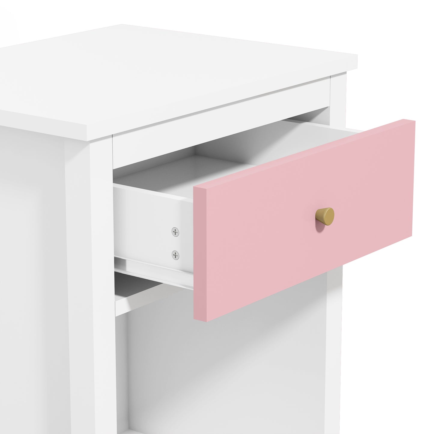 Wooden Nightstand for Bedroom, CASEMIOL Pink Modern End Table for Kids or Adults with Drawer and Shelf Bedside Tables Living Room Furniture