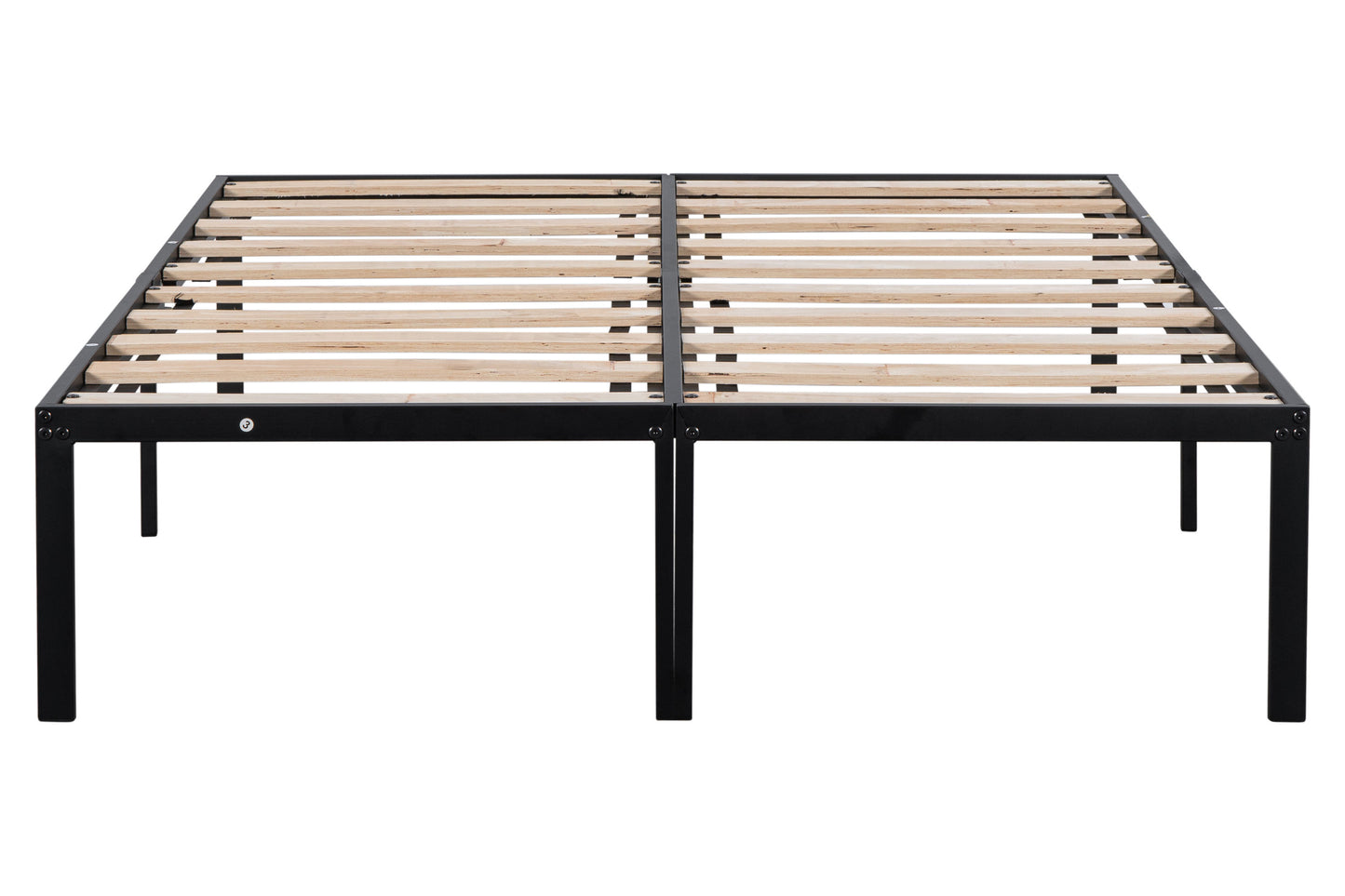 CASEMIOL Steel Full Size Bed Frame, 14 Inch High Black Bed Frames with Wood Slats No Box Spring Needed, Easy Assembly, Noise Free, Suitable for Bedroom