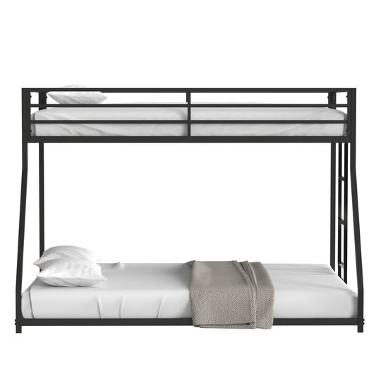 CASEMIOL Bunk Bed Twin Over Full with Removable Ladder & Safety Railing, Metal Bunk Bed for Kids/Adult Bedroom, Noise Free, No Box Spring Needed