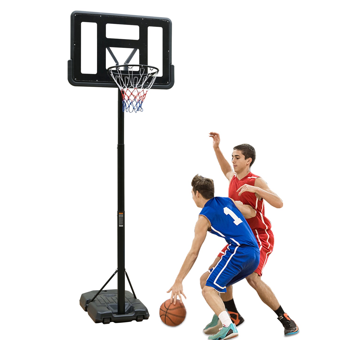 Clearance BTMWAY Portable Basketball Hoop with 44 Inch Backboard - 6.5ft to 10ft Height Adjustable Stand & Wheels for Outdoor/Indoor Use, Ideal for Adults & Teens & Kids