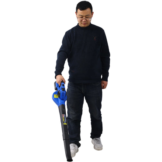 20V Leaf Blower Cordless with Battery and Fast Charger, 2 Speed Mode Blower Battery Powered, Low Noise, Lightweight Electric Blower for Lawn Care, Patio, Blowing Leaves and Snow, Black&Blue