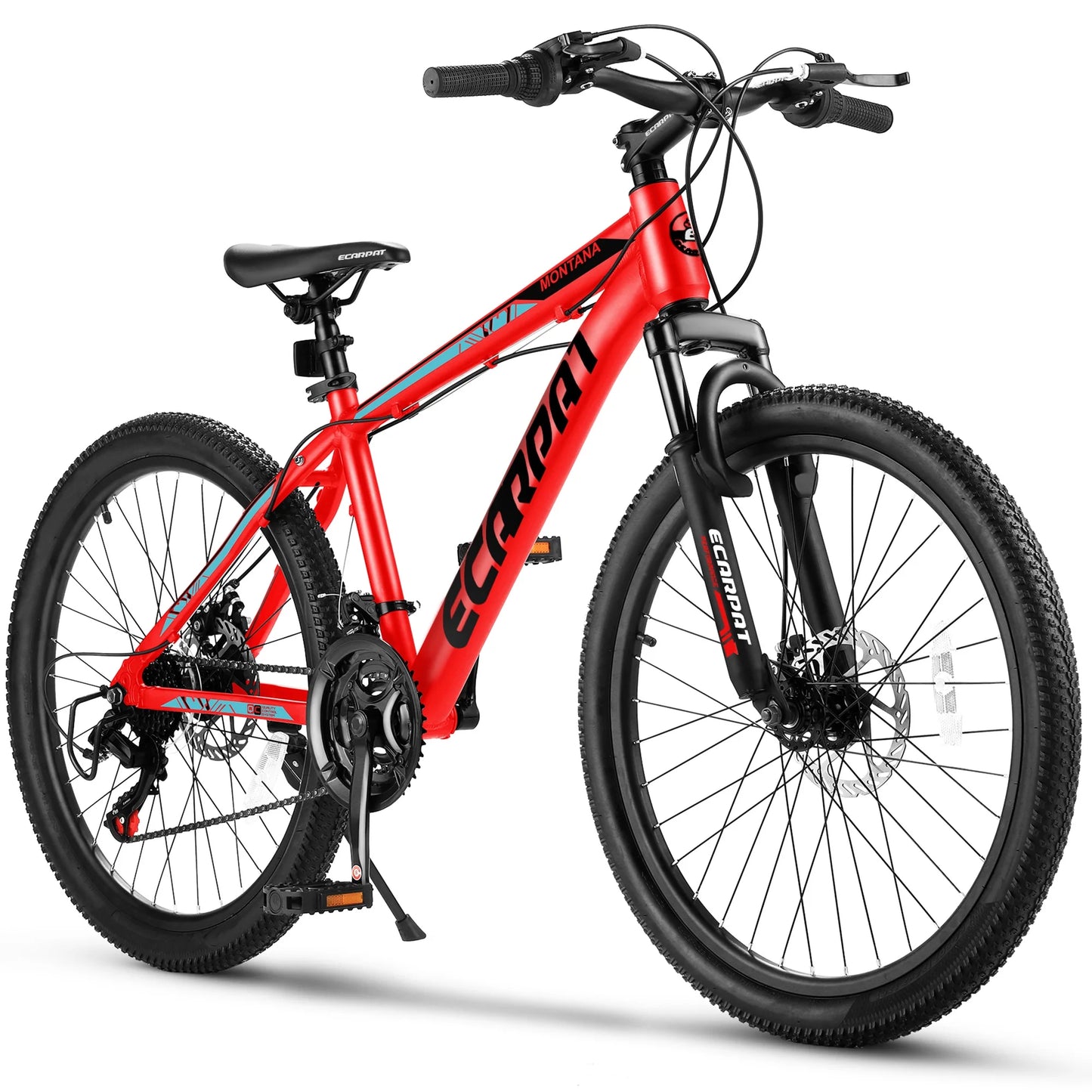 24" Mountain Bike, Shimano 21 Speed Kids Bike, Mountain Cycling Bikes with Mechanical Disc Brakes, Lightweight Kids Bicycle with Aluminium Frame, Girls Bike Boys Bike