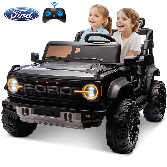 24V 2 Seater Ride on Electric Car for Kid, Licensed Ford Bronco Ride on Toy for Big Kid, Toddler Truck Car with FM Radio, Bluetooth LED Light, Gift for Boys Girls 3-8 Years