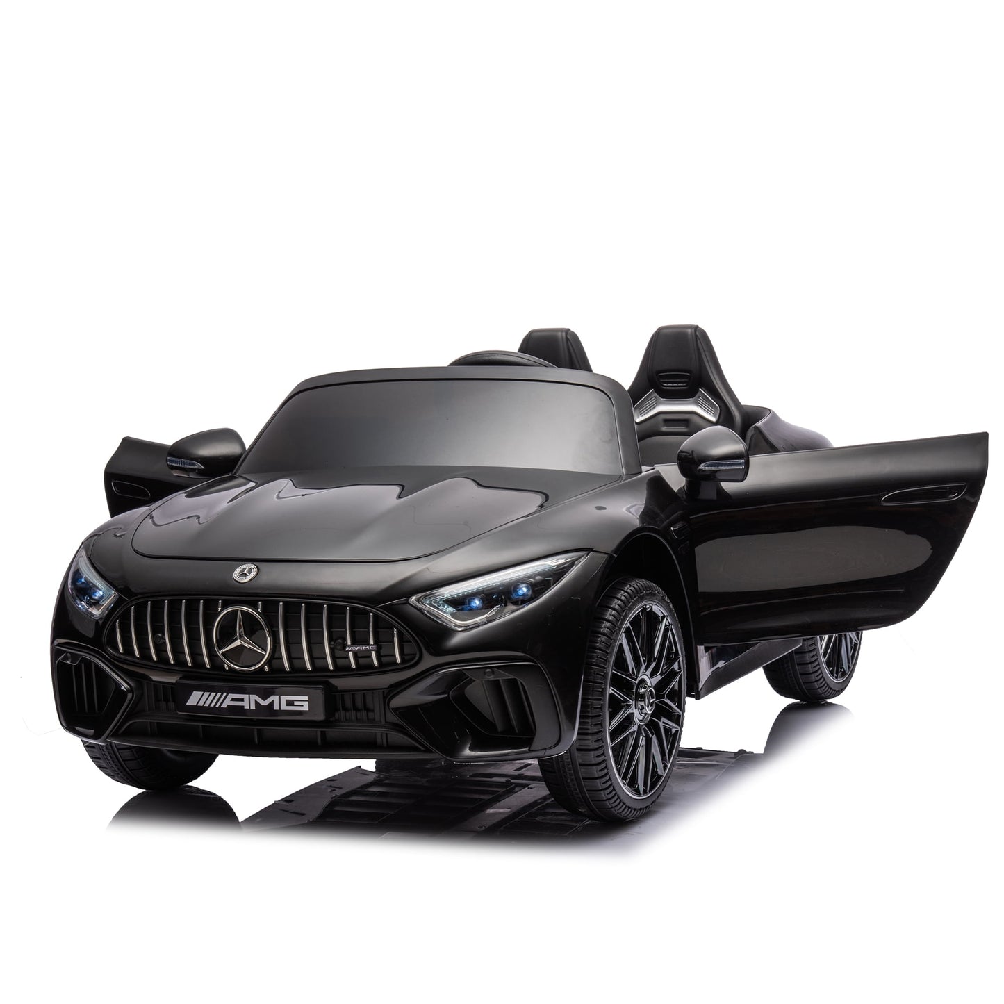 24V Ride on Car w/Parent Remote Control, Licensed Mercedes-Benz SL63 Powered Ride On Toy Car for Kids, Electric Car for Boy w/Music Bluetooth/LED Headlight/Belt, 200w Super Powerful Motor, Black