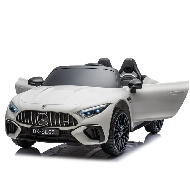 24V Ride on Car w/Parent Remote Control, Licensed Mercedes-Benz SL63 Powered Ride On Toy Car for Kids, Electric Car for Boy w/Music Bluetooth/LED Headlight/Belt, 200w Super Powerful Motor, Black