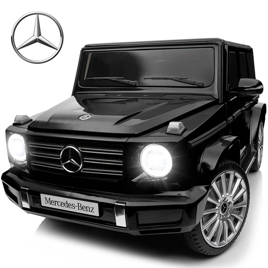 24V Ride on Toys Cars for Kids with Remote Control and Center Control, Mercedes Benz G500 Electric Vehicle with Damping System Ride on Truck with 550w Motor, Bluetooth for Kids Aged 3-6, Black Free 30-day r