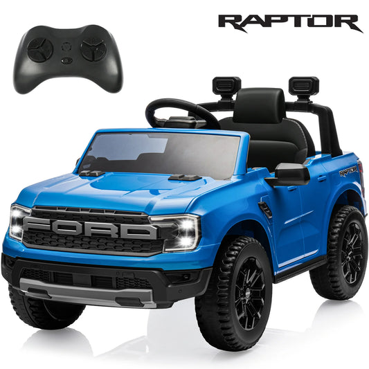 12V Kids Ride on Toys Cars with Remote Control, Licensed Ford Ranger Raptor Battery Powered Toddler Car, Kids' Electric Vehicles With MP3/Bluetooth/USB, Kids Electric Car for Ages 3-6