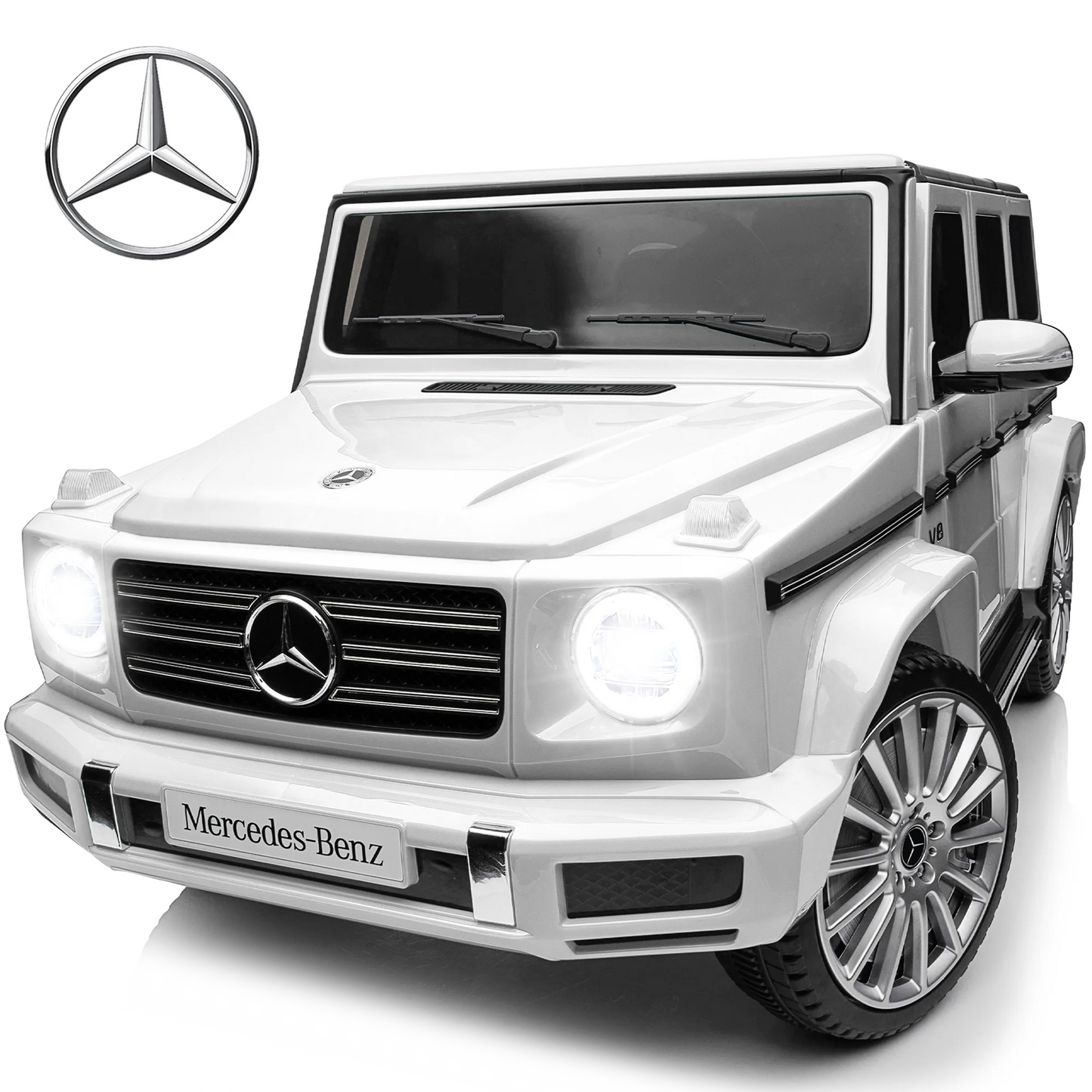 24V Ride on Toys Cars for Kids with Remote Control and Center Control, Mercedes Benz G500 Electric Vehicle with Damping System Ride on Truck with 550w Motor, Bluetooth for Kids Aged 3-6, Black Free 30-day r