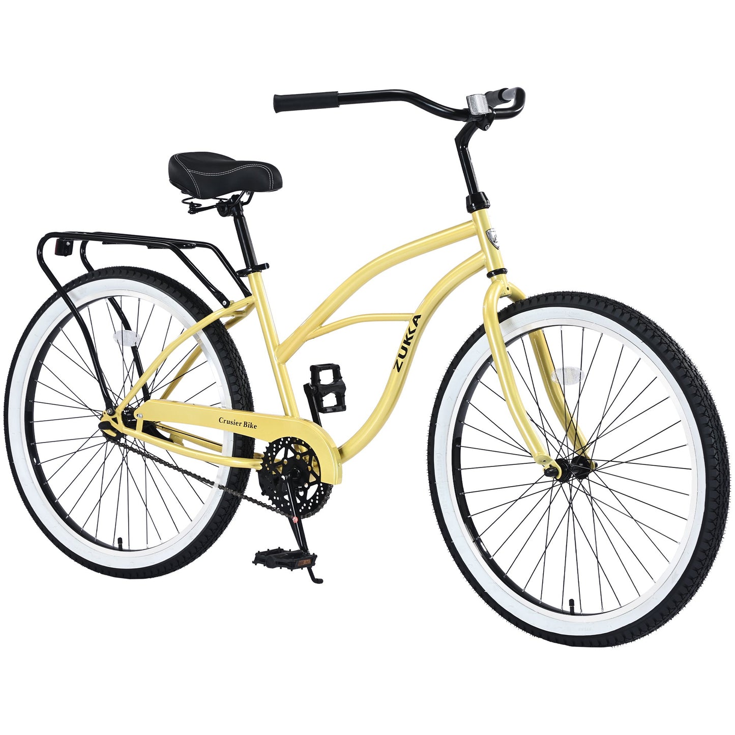 26" Womens Bike, Bicycle with Rear Coaster Brakes, Bikes for Adults with Adjustable Saddle, Beach Cruiser Bike with Low Swooping Frame, Single Speed Adult Bike