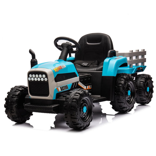 24V Kids Ride on Toys Cars with Parental Remote, 3 Speed Toddler Ride on Tractor with Trailer, Kids' Electric Vehicle Car with MP3, Bluetooth, Battery Powered Riding Toys for Boys Aged 3-6