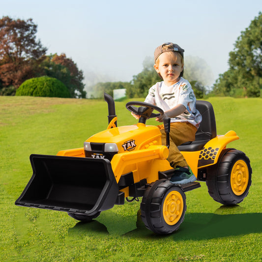 12V Kids Ride on Toys Cars with Parental Remote, Toddler Ride on Tractor Electric Excavator with Front Loader, Digging Handle, 3 Speed Kids' Electric Vehicle Car with Seat Belts for Aged 3-8