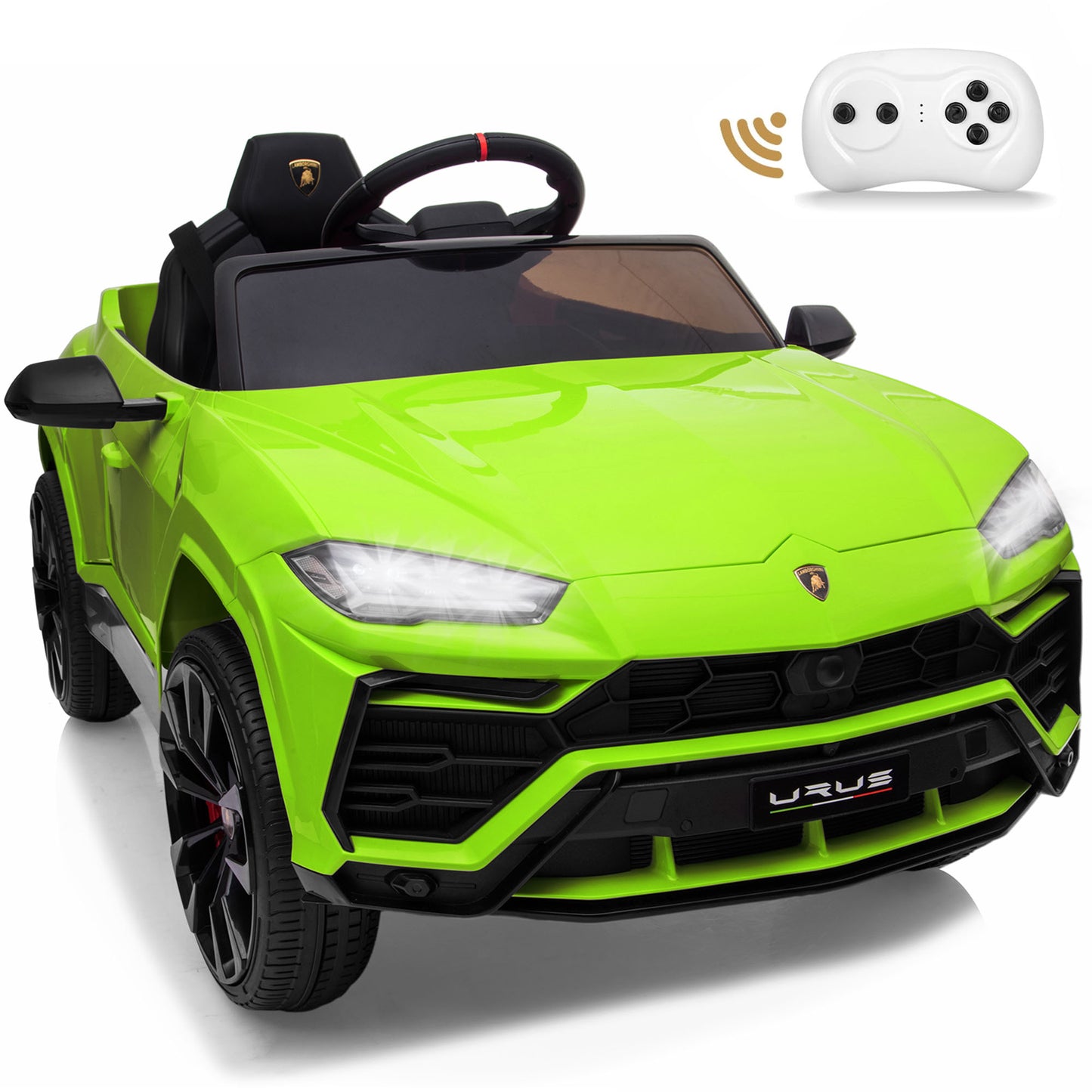 Lamborghini Urus Ride on Toys, 12V Kids' Electric Vehicles w/Parent Remote Control, Horn, Radio, Port, AUX, Spring Suspension, Opening Door, LED Light - Battery Powered Cars Pink