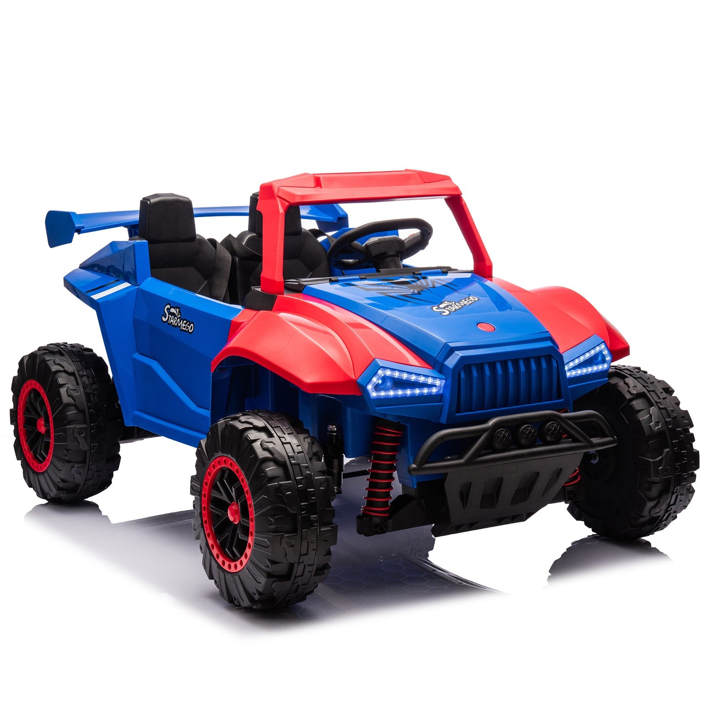 24V Ride on Toys Cars with Parents Control, 2 Seater Toddler Ride on Police Car with 4 Wheel Suspension, Electric Vehicle with Megaphone, LED Lights, Bluetooth, Music, USB, Battery Powered