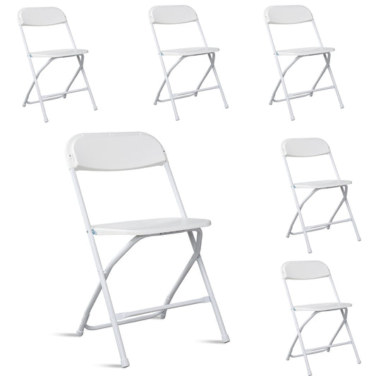 CASEMIOL Plastic Folding Chair 6 Pack, Platsic Chair for Wedding Business Activities, Banquet Seat Party Chair for Adults, Stackable Party Chairs, Portable Chairs for Outdoor