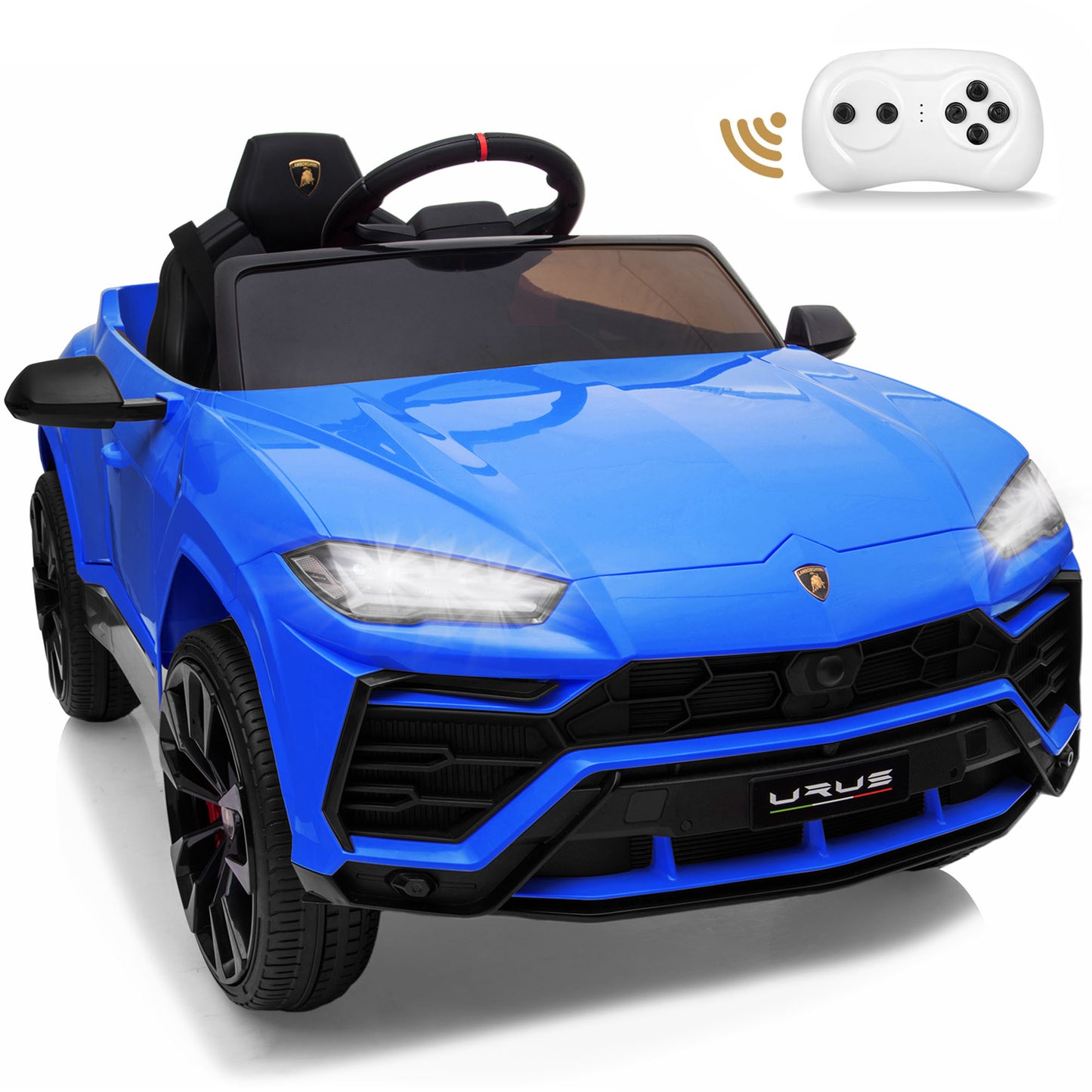 Lamborghini Urus Ride on Toys, 12V Kids' Electric Vehicles w/Parent Remote Control, Horn, Radio, Port, AUX, Spring Suspension, Opening Door, LED Light - Battery Powered Cars Pink
