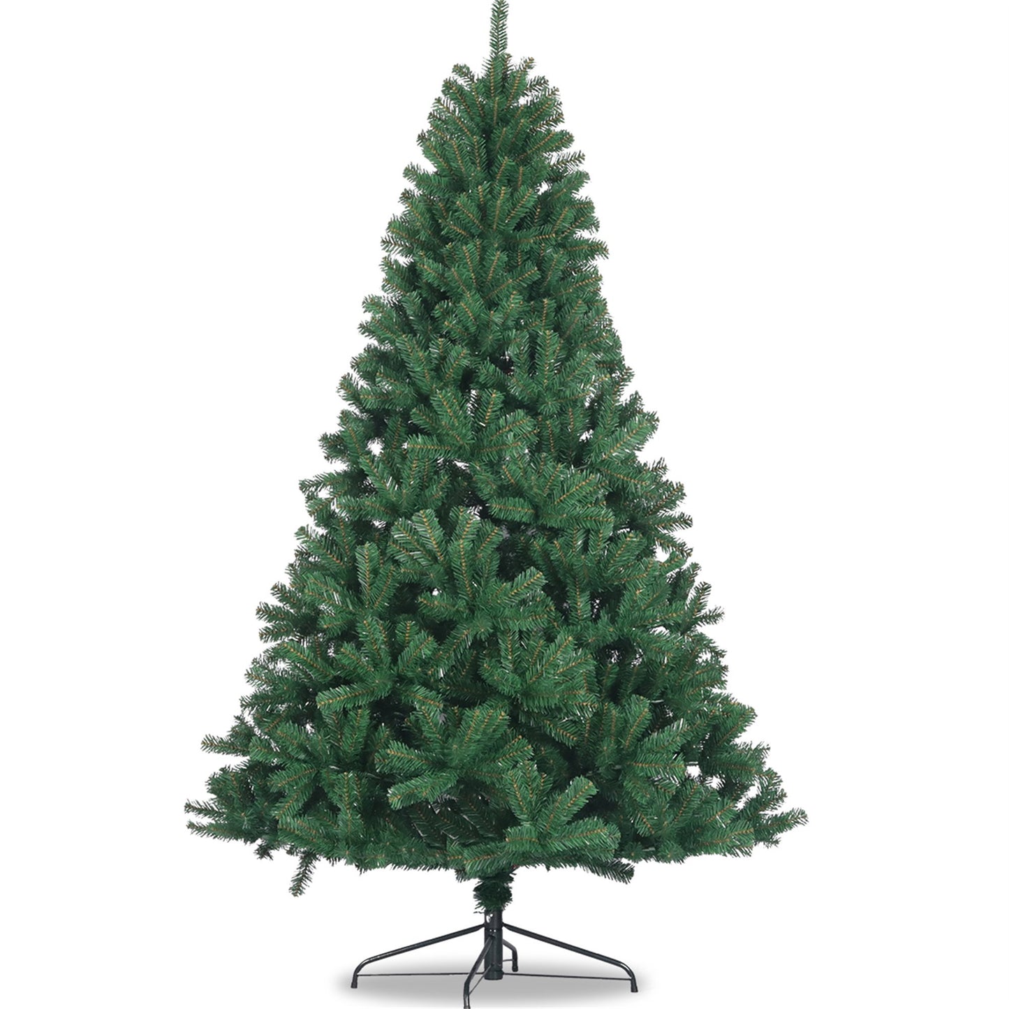 6ft Artificial Fir Christmas Tree with 1000 PVC Tips, Christmas Tree with Foldable Steel Base, Unlit, for Home Holiday Decor, Green