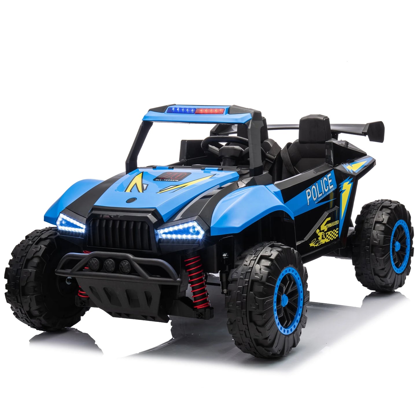 24V Kids Ride on Toys Car with Remote Control, Kids Electric Car with 2-Seater, Electric Police Car for Toddlers with Megaphone, Bluetooth, USB/TF, MP3, Kids' Electric Vehicles for Boys