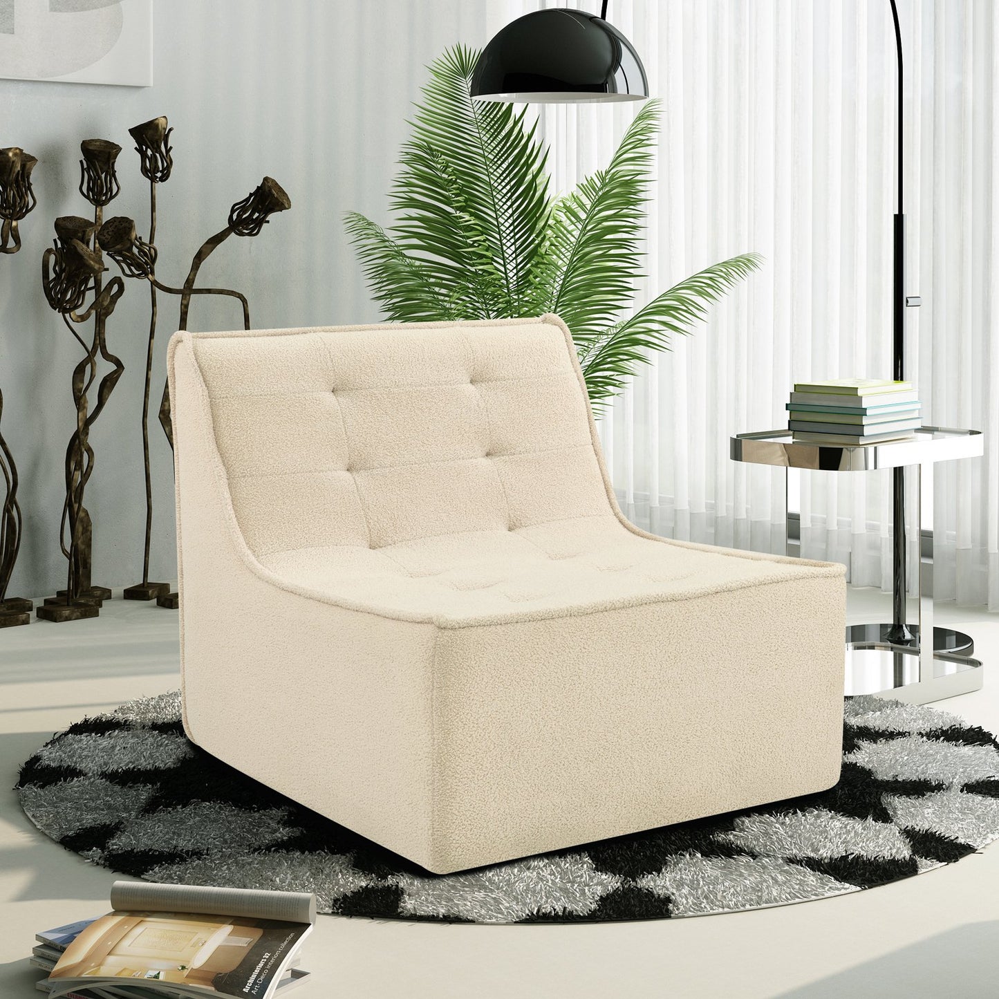 Bean Bag Chair for Adults, Sofa with Ergonomic Design, Reading Chair with High Resilience Foam, Non-Deformable, Floor Chairs with Back Support, Fireside Chair, Lazy Sofa Chair for Living Room