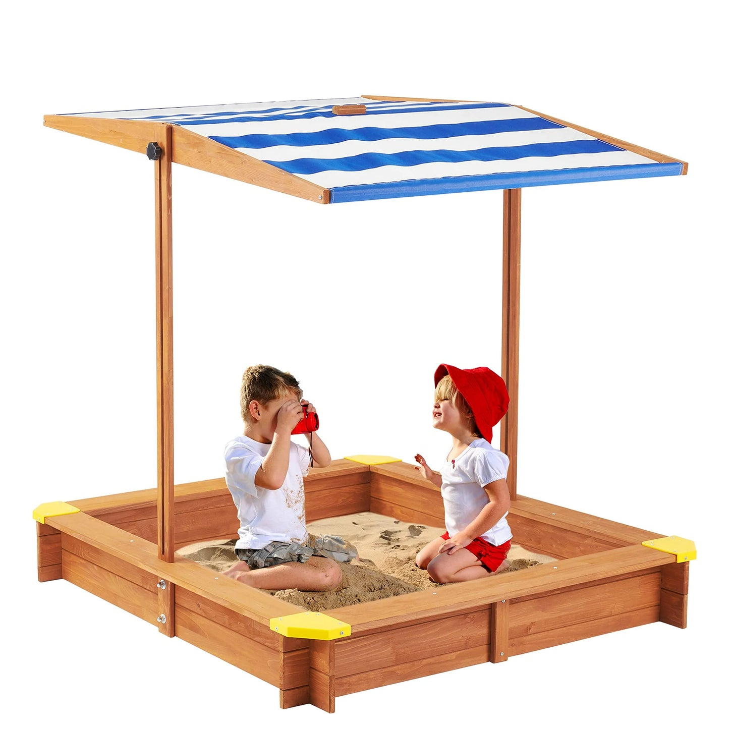 Kids Sandbox with Adjustable Cover