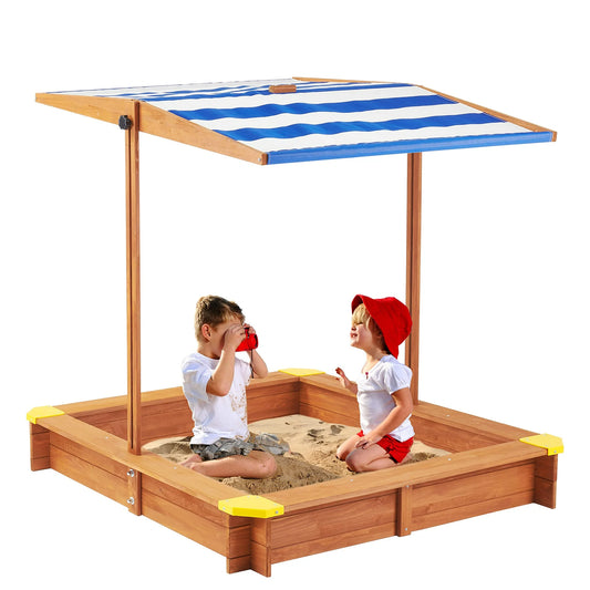 Kids Sandbox with Adjustable Cover